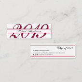 Elegant red classic insert card afstuderen name contactkaartje (Voorkant / Achterkant)