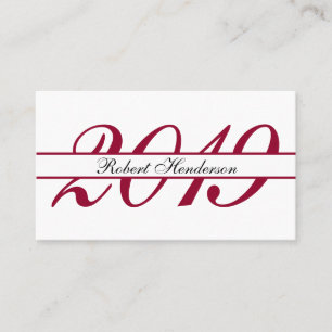 Elegant red classic insert card afstuderen name contactkaartje