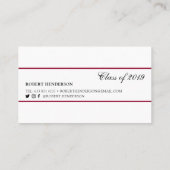 Elegant red classic insert card afstuderen name contactkaartje (Achterkant)