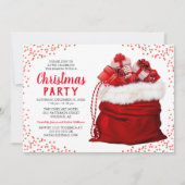 Elégant Red Corporate Christmas Party Invitation (Devant)