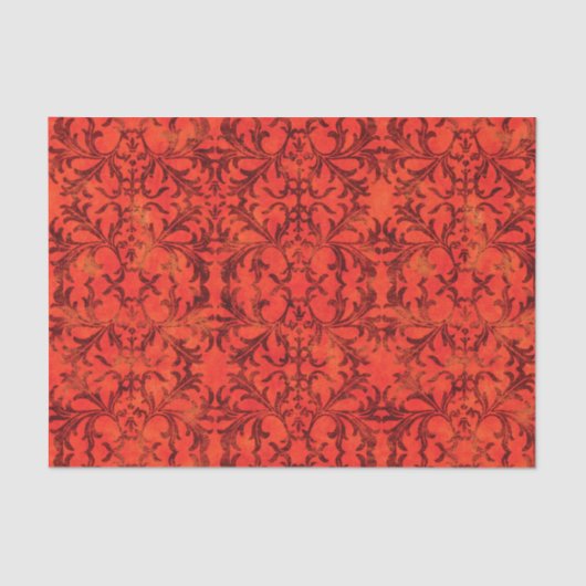 Elegant Red Damask Tissuepapier (Voorkant)