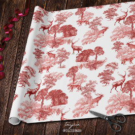 Elegant  Red Deer Fox Country Toile Cadeaupapier