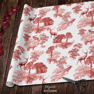 Elegant Red Deer Fox Country Toile Cadeaupapier