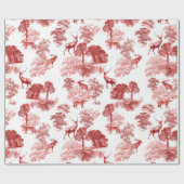 Elegant  Red Deer Fox Country Toile Cadeaupapier (Vlak)