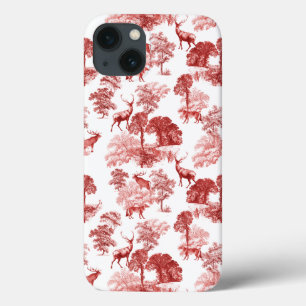 Elegant  Red Deer Fox Country Toile iPhone 13 Hoesje