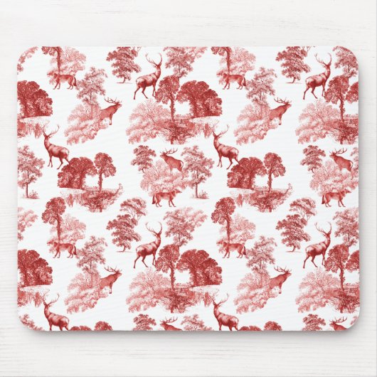 Elegant Red Deer Fox Country Toile Muismat (Voorkant)