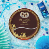 Elegant Red Diamonds bruiloft Papieren Bordje (Feest)