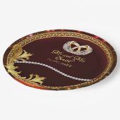 Elegant Red Diamonds bruiloft Papieren Bordje (Gekanteld)