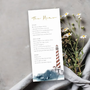 ELEGANT RED DUSKY BLUE LIGHTHOUSE ZEE WAVE WEDING MENU