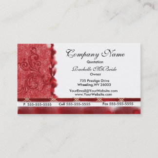 Elegant Red Embroidery Design Visitekaartjes