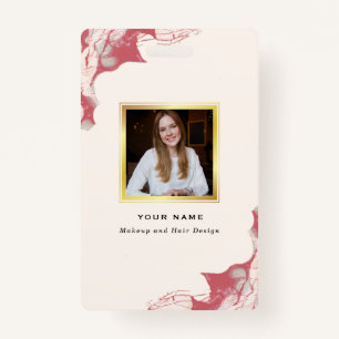 Elegant Red en Black Waterverf Badge