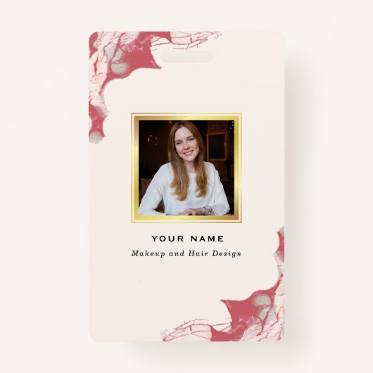 Elegant Red en Black Waterverf Badge (Voorkant)