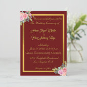 Elegant Red en Gold Kaart (Staand voorkant)