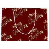 Elegant Red en Gold look Script, prettig kerstfees Groot Cadeauzakje (Achterkant)
