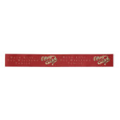 Elegant Red en Gold look Script, prettig kerstfees Lint (Voorkant)