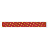 Elegant Red en Gold Polka Dots Moderne Kerstmis Grosgrain Lint (Voorkant)