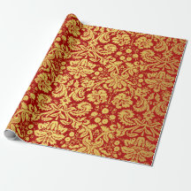 Elegant Red en Gold Royal Damask Pattern