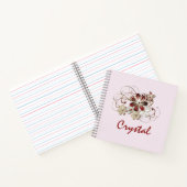 Elegant Red en Green Floral Notitieboek (Binnen)