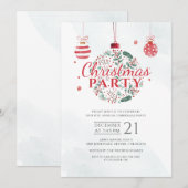 Elegant Red en Green Kerstfeestdag Kaart (Voorkant / Achterkant)