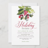 Elegant Red en Green Kerstfeestdag Soiree Kaart (Voorkant)