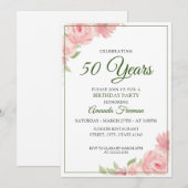 Elegant Red en Green Rozen Moederdag Kaart (Voorkant / Achterkant)