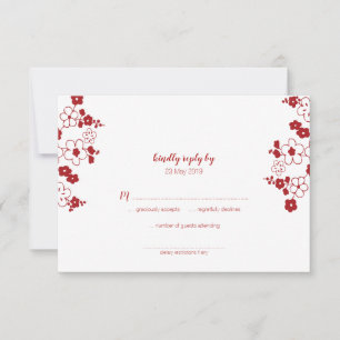 Elegant Red en White Cherry Blossom Oriental RSVP