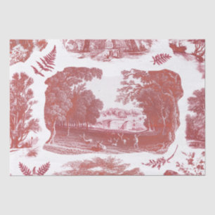Elegant  Red English Country Pastoral Toile Tissuepapier