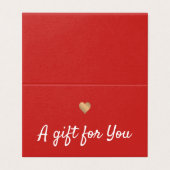 Elegant Red Faux Gold Heart-cadeaubon Kaart (Buitenkant ongevouwen)