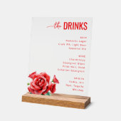 Elegant Red Floral Beverage Menu (Angle)