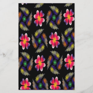 Elegant Red Floral Briefpapier