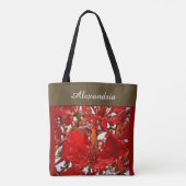 Elegant Red Floral Modern personaliseren Draagtas (Achterkant)