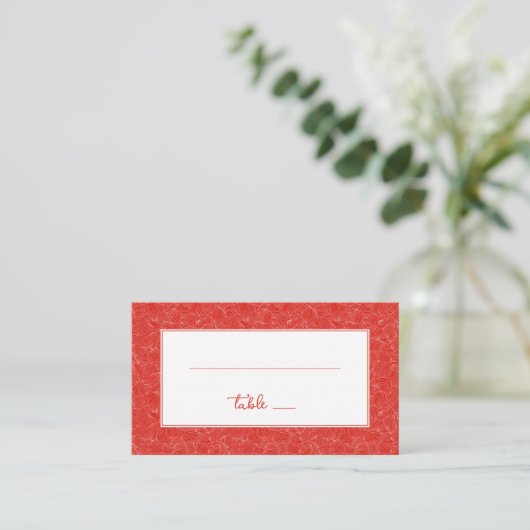 Elegant Red Floral Pattern Plaatskaartje (Staand voorkant)