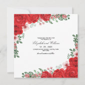 Elegant Red Floral Wedding Save the Date Invitati Kaart (Voorkant)