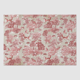 Elegant  Red Fox Hare Snow Woodland Toile Tissuepapier