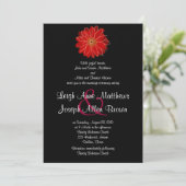 Elegant Red Gerber Daisy Wedding Invitation Kaart (Staand voorkant)