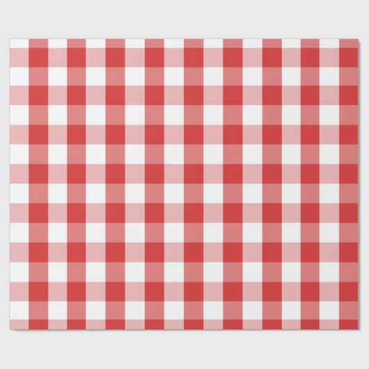 Elegant Red Gingham Pattern Cadeaupapier (Vlak)