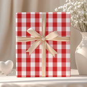 Elegant Red Gingham Pattern Cadeaupapier