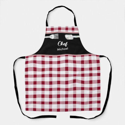 Elegant Red Gingham Schort | Kerstcadeau idee (Voorkant)