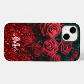 Elegant red glitter bloemen winkelen iPhone 14 Hoe Case-Mate iPhone Case (Achterkant (horizontaal))