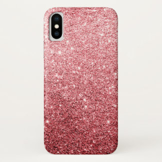 Elegant Red Glitter Luxury iPhone X Hoesje