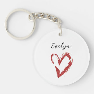 Elegant Red Glitter Name Acryllic Sleutelhanger