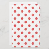 Elegant Red Glitter Polka Dots Pattern Briefpapier (Voorkant / Achterkant)