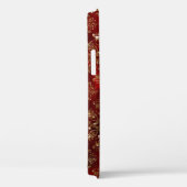 Elegant Red Gold Damask Stylish Girly Sparkle Case-Mate iPhone Case (Achterkant / Rechts)