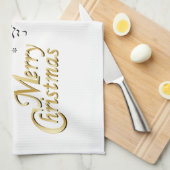 Elegant Red, Gold en White Kerstmis Theedoek (Quarter Fold)