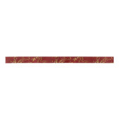 Elegant Red Gold Faux marmer kerst Lint (Voorkant)
