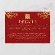 Elegant red gold floral Chinese bruiloft details