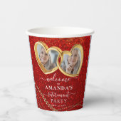 Elegant Red Gold Hearts - Aangepaste foto-opname Papieren Bekers (Voorkant)