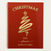 Elegant Red Gold-kerstanner Planner (Voorkant)