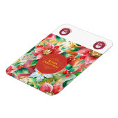 Elegant Red & Gold Kerstmis Magneet (Linkerzijde)