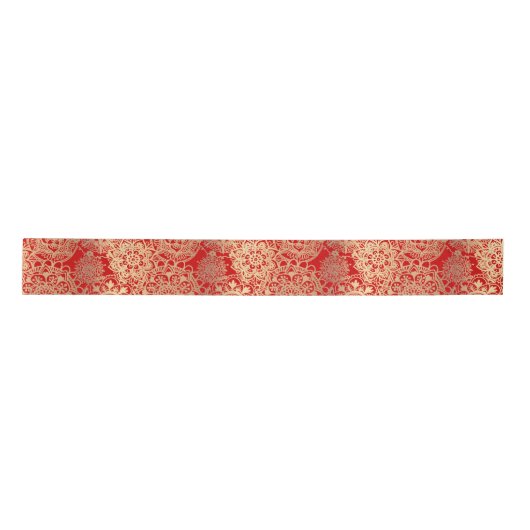 Elegant Red Gold Mandala Pattern Lint (Voorkant)